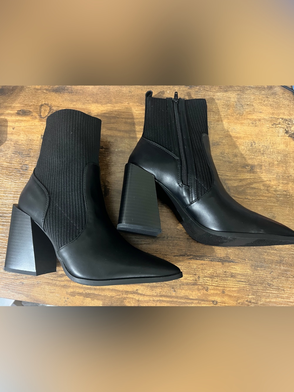 NIB Wild Pair Trinityy Pointed Toe Pull Up Knit Ankle Boots
